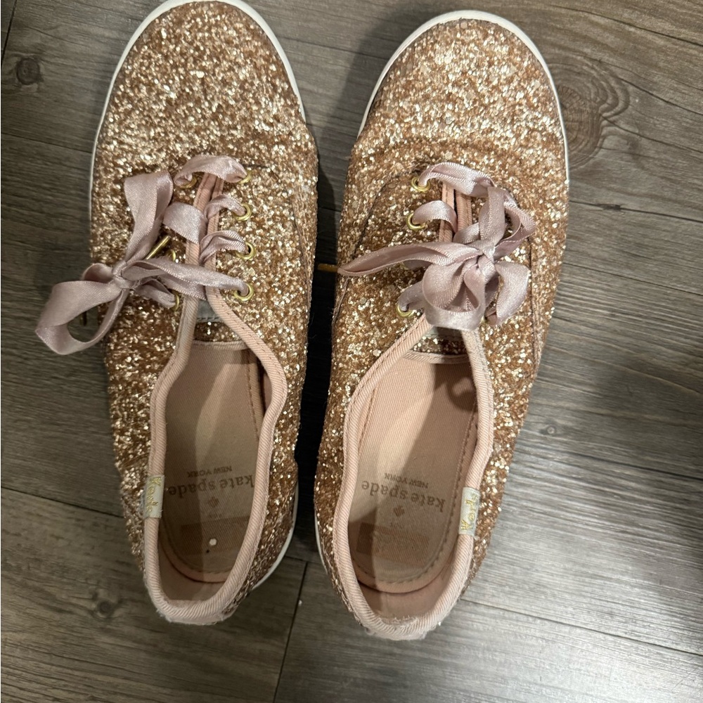 Kate Spade Glitter Sneakers - Rose Gold - Size 6
